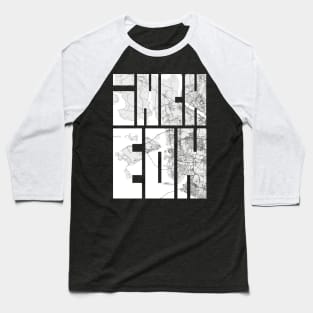 Incheon, South Korea City Map Typography - Light Baseball T-Shirt